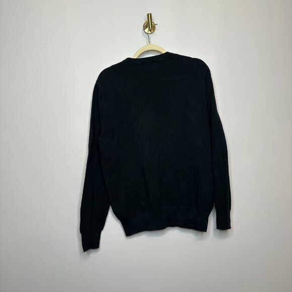 J. Crew Black Knit Crewneck Sweater 100% Cotton Men's Large - Picture 4 of 4